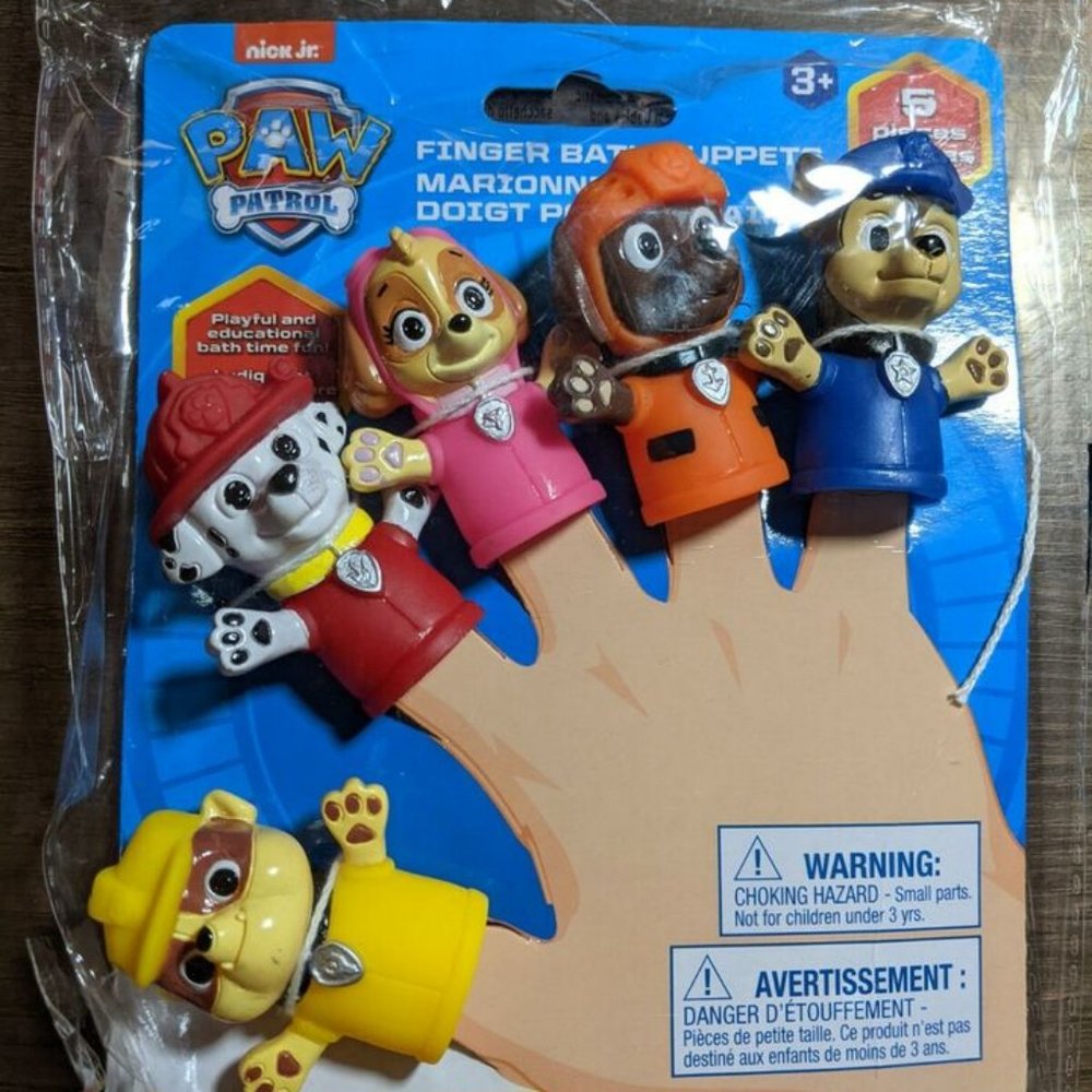 Nickelodeon Paw Patrol Finger Puppets Set of 5 Kids Bath Toys Educational